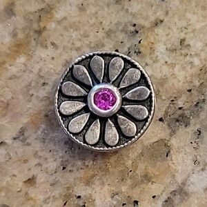 Kameleon Sterling Dasiey Flower Pink Fuchsia Crystal Jewelpop  Snap Button  925